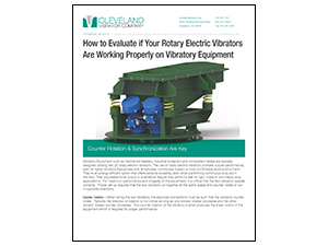 Technical Article: How to Evaluate Rotary Electric Vibrators Are Working Properly on Vibratory Equipment